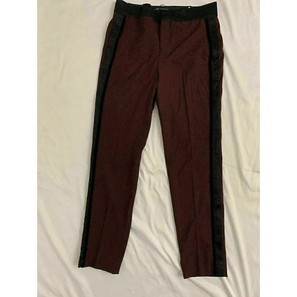 Zara Womens New Mahogany Purple Black Dress Pants Small